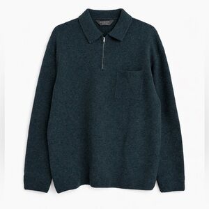 Primark Men's Seafoam Blue Zip Up Sweater